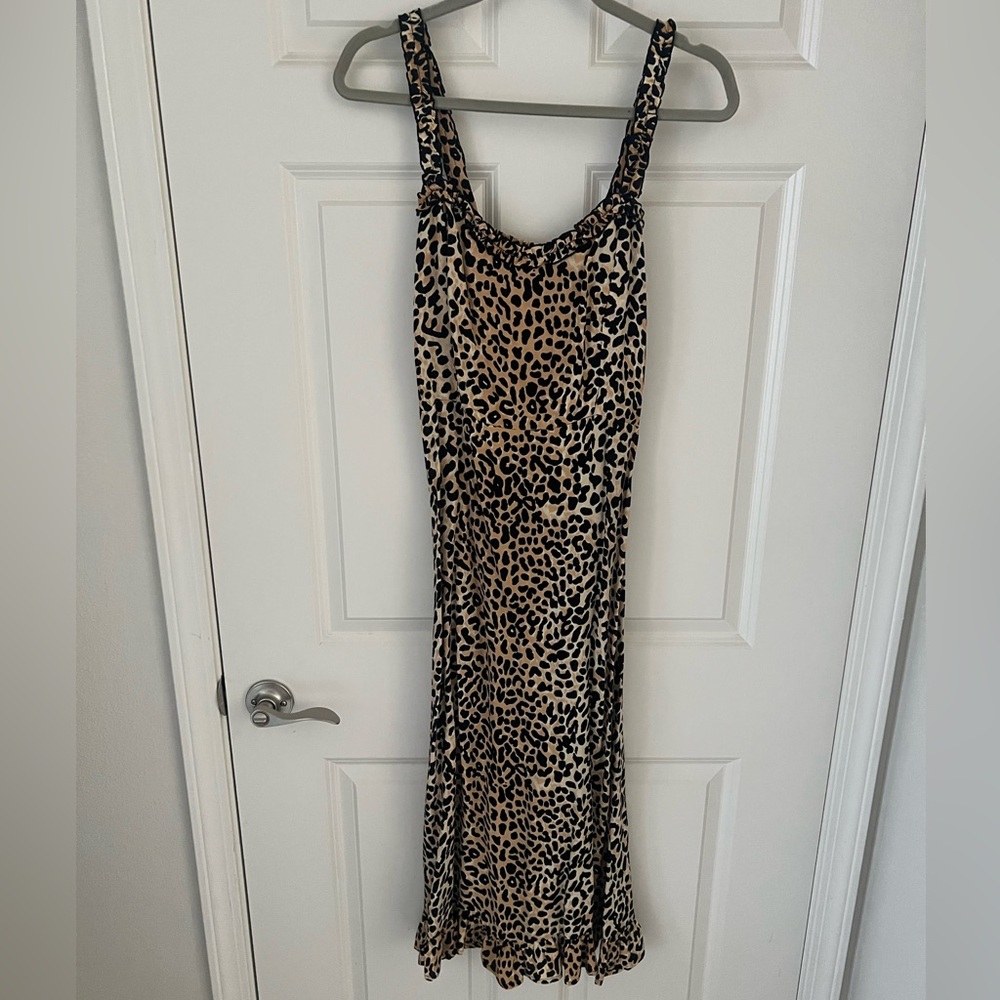 Faithfull the Brand Leopard Midi dress, size 6